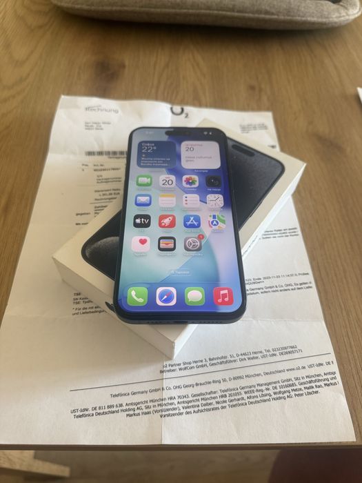 iPhone 15 Pro Max Blue 100% Battery