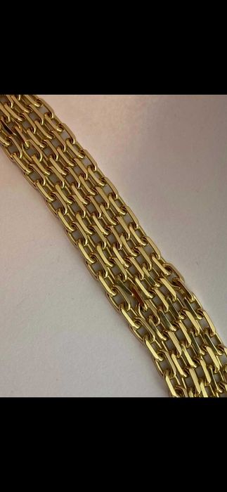 Lant superb aur galben 18k +pandantiv cu turmalin + diamant 0.3ct