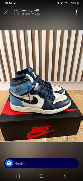 Papuci Nike air albi/ albastri