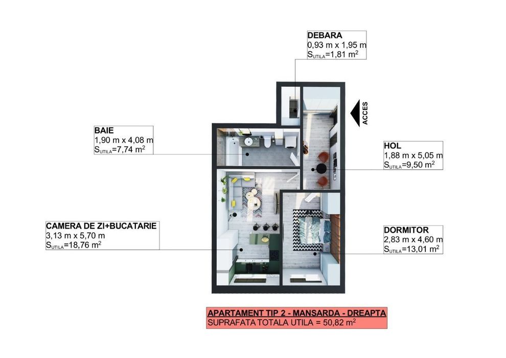Apartament 2 camere in Apahida — fotografia 1