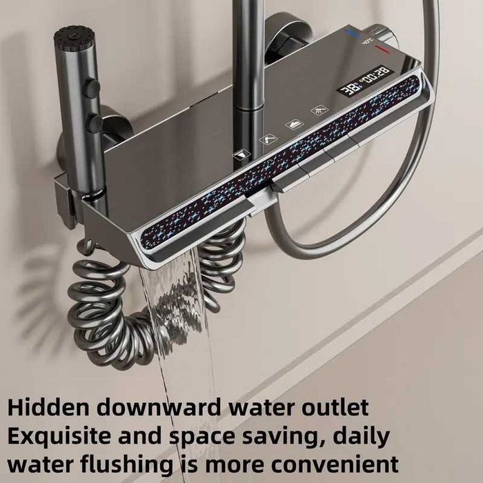 Луксозен Душ система с термостатичен душ лед Led дисплей и бутони