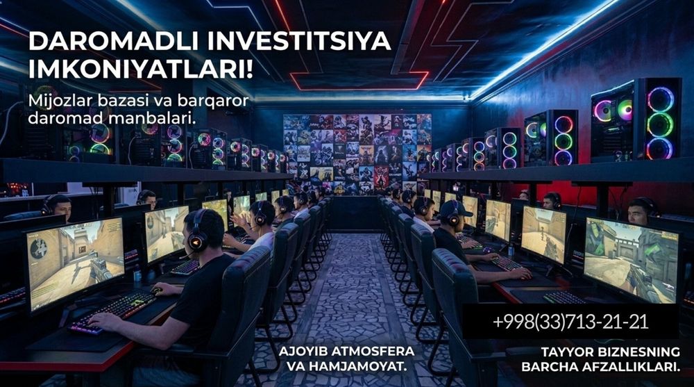 Tayyor biznes sotiladi Kompyuterxona toʻliq  2 oylik  срочно продается