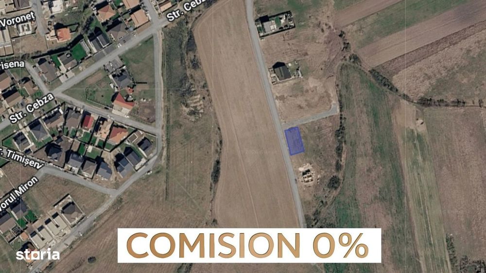 COMISION 0% | Teren colt 684 mp | 2 fronturi stradale | Mosnita