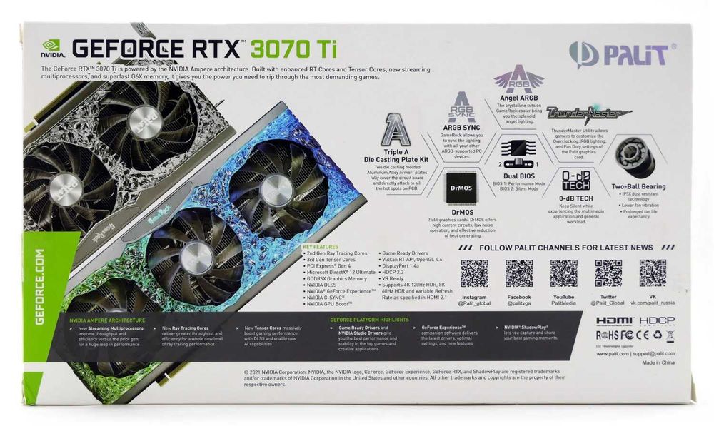 Видеокарта Palit GeForce RTX 3070 Ti GameRock
