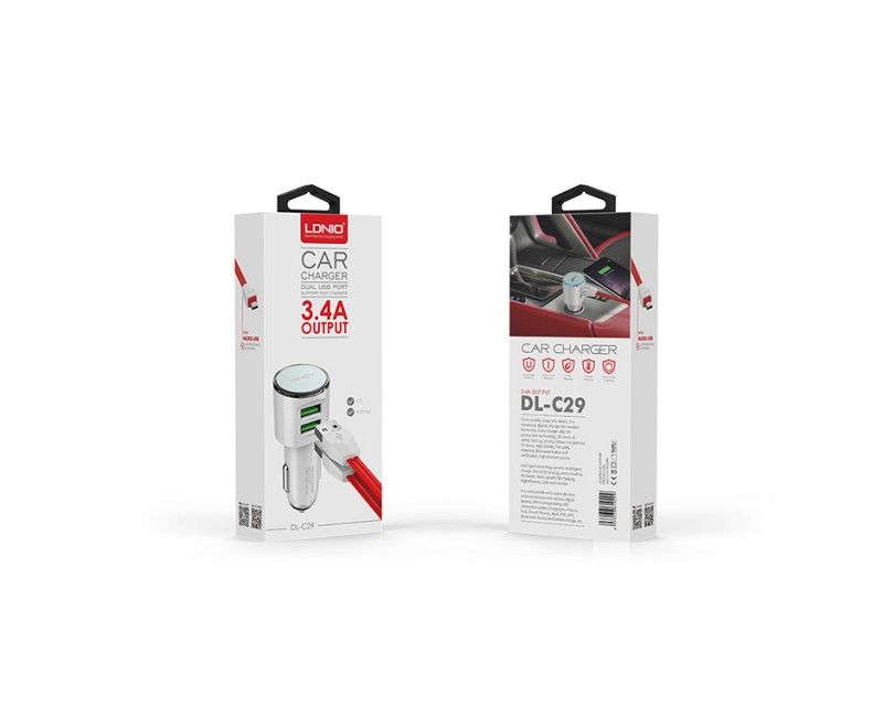 Încărcător auto 2 intrări usb laterale