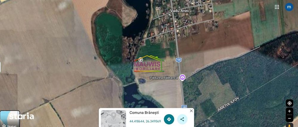 Vand teren intravilan la Vadu Anei – Branesti la 80 m de lac.