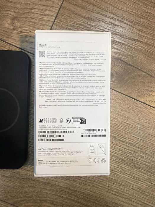 Iphone 16 white 128gb 100% батерия!Гаранция