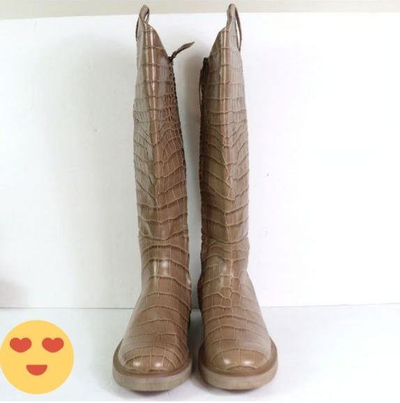 женские сапоги Sam Edelman Fable из крокодиловой кожи цвета кедра