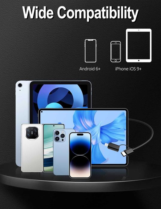 Endoscop HD 1920P cu LED, IP67, cablu 5m