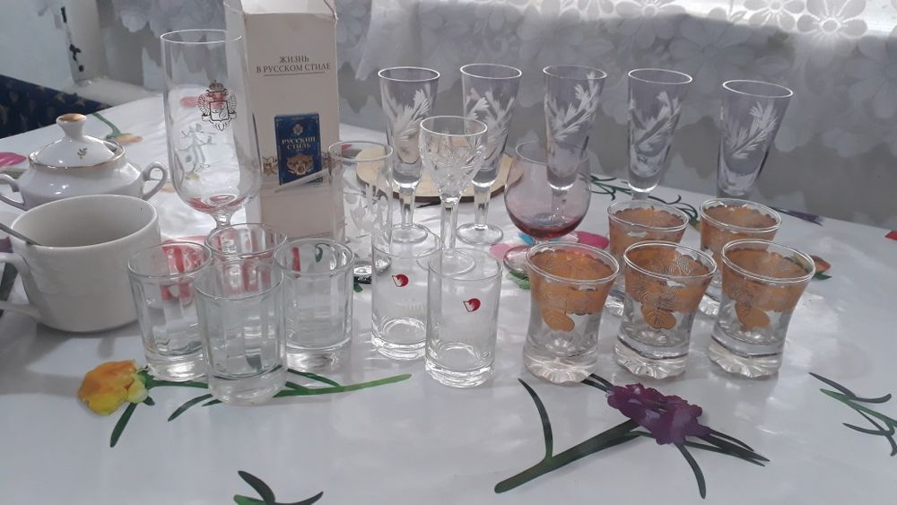 Рюмки, стаканы, стопки, наш адрес Сайрам центр