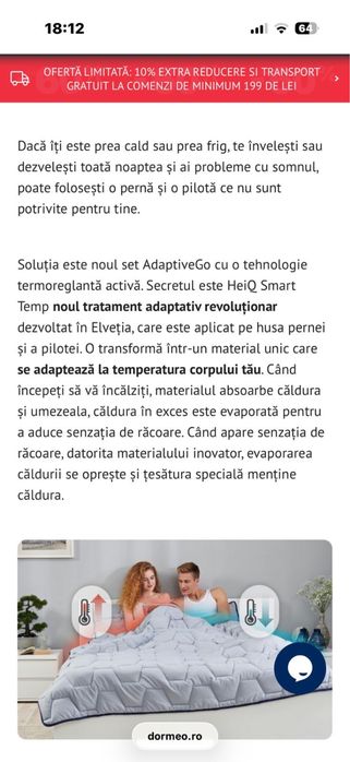 Set Dormeo perna și pilota AdaptiveGO