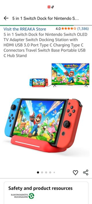 Докинг станцията за nintendo switch oled и nintendo switch