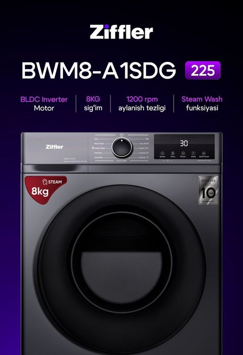 Ziffler kir moshina mega skidka dastavka ichida