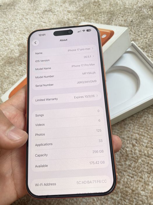 Iphone 17 pro max xolati yangi aybi yo’q