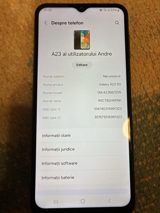 Vand Samsung Galaxy A23 5G