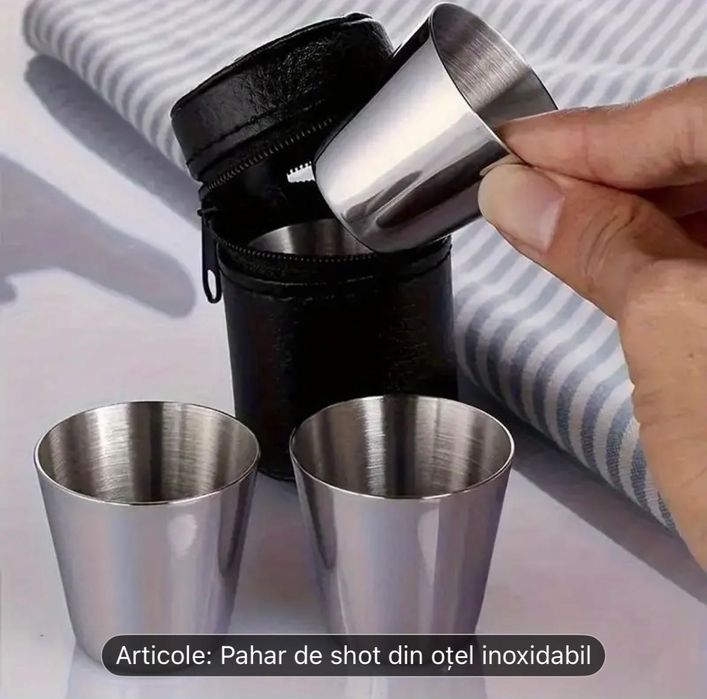 Set 6 pahare shot din inox