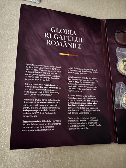 Set monede Gloria Regatului României – colecție cu certificat
