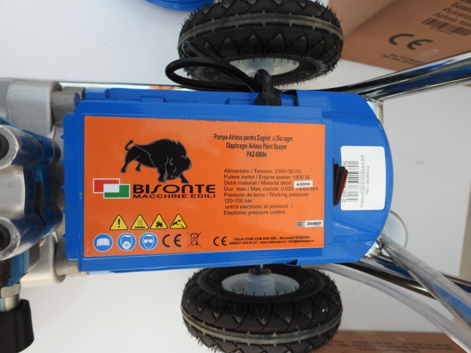 Pompa airless Bisonte cu membrana PAZ-6860e debit 6.0 l/min. motor 180