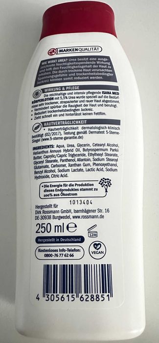 Crema Germana ISANA MED 5,5% UREE pentru piele uscata/dermatita