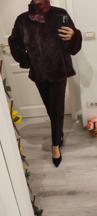 Blăniță bordo extrafină, imitație blana iepure,Orsay, mărime M-L, mode