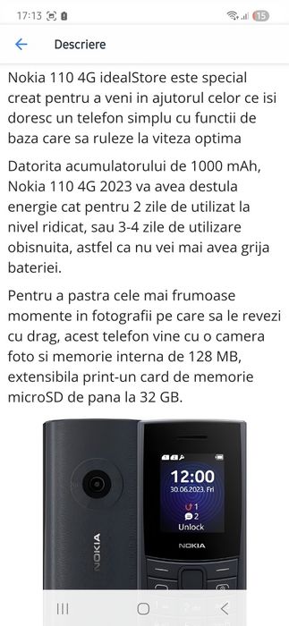 Vand telefon Nokia 110