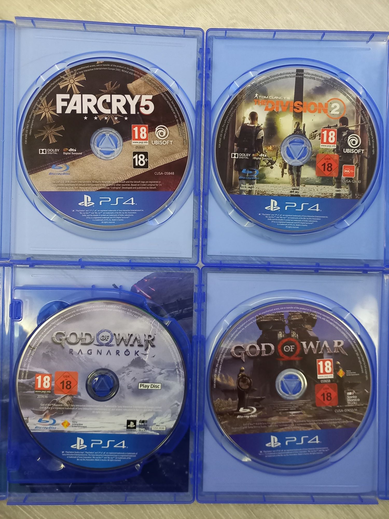 Ragnarok/ God of war/ Farcry 5/ Division 2- PS4