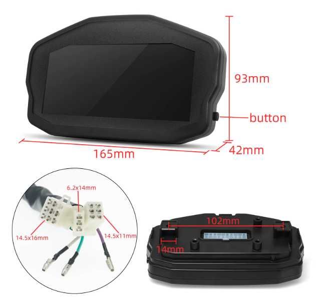 Bord / Ceas Moto Digital Universal, Vitezometru Kilometraj