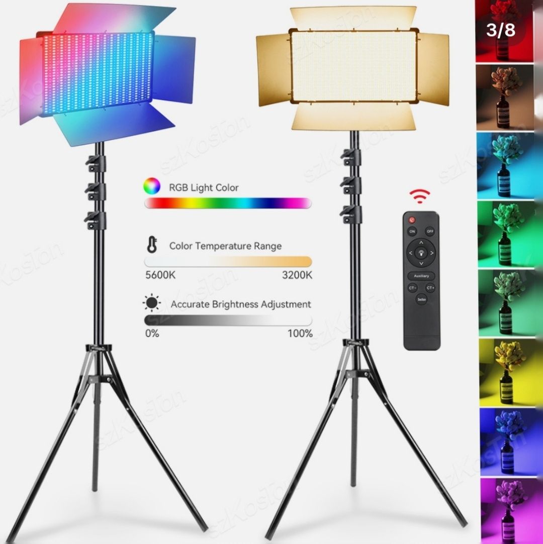 Видеосвет для фото и видео съемки FOTO LAMPA 800 светодиодов RGB LED,