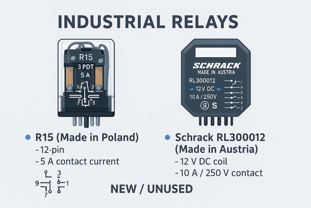 Индустриални релета R15 (Poland) и Schrack RL300012 (Austria)