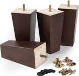 Set 4 picioare mobilier, lemn, 25 cm, cu suruburi, natur
