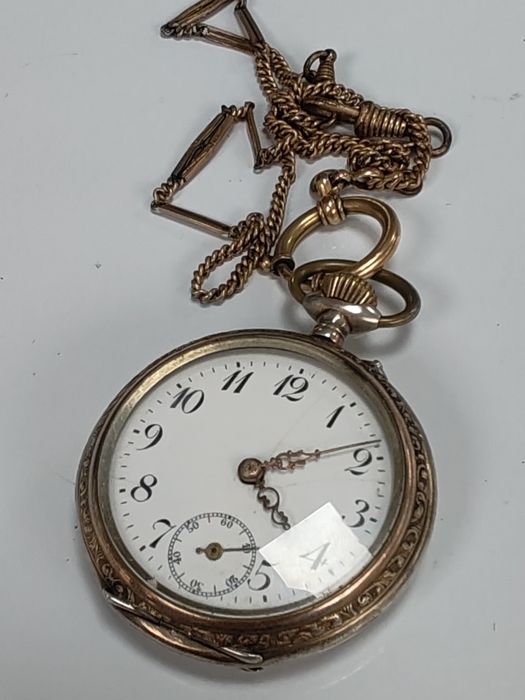 Ceas de buzunar Cylindre Argint 47 mm Funcționează excelent!
