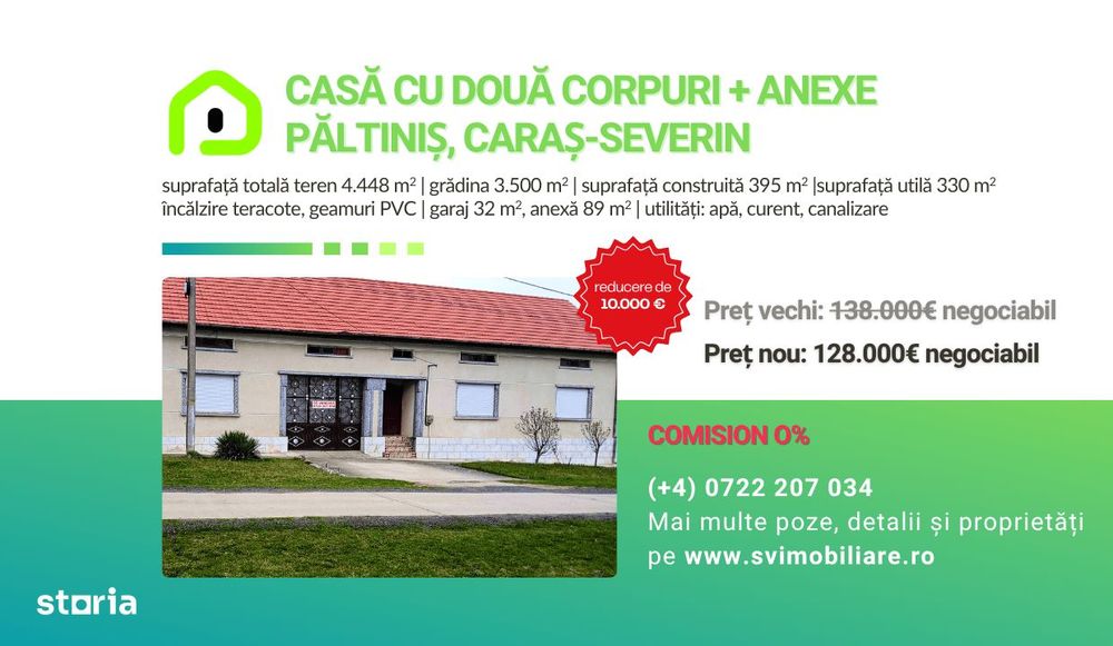 Comision 0 - Casa cu 2 corpuri in Paltinis