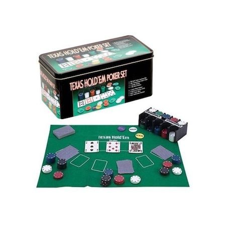 Set de Poker cu 200 de jetoane, cutie metalica, carti si accesorii inc