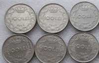 Monede Romania 100 lei 1943 si 1944 cu Regele Mihai 10 lei bucata