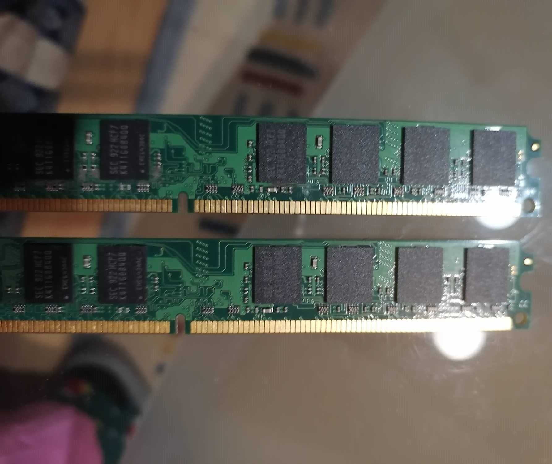 2 броя памет DDR2 2GB PC2-6400 Kingston KVR800D2N6/2G