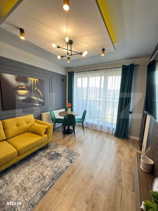 Apartament mobilat si utilat, terasa de 14 mp, parcare subterana, zona