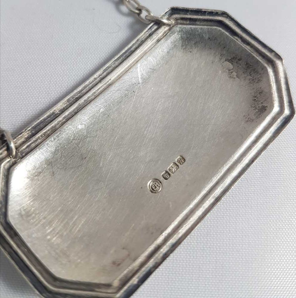 Eticheta veche PORT din argint pentru decantor sau decorativa