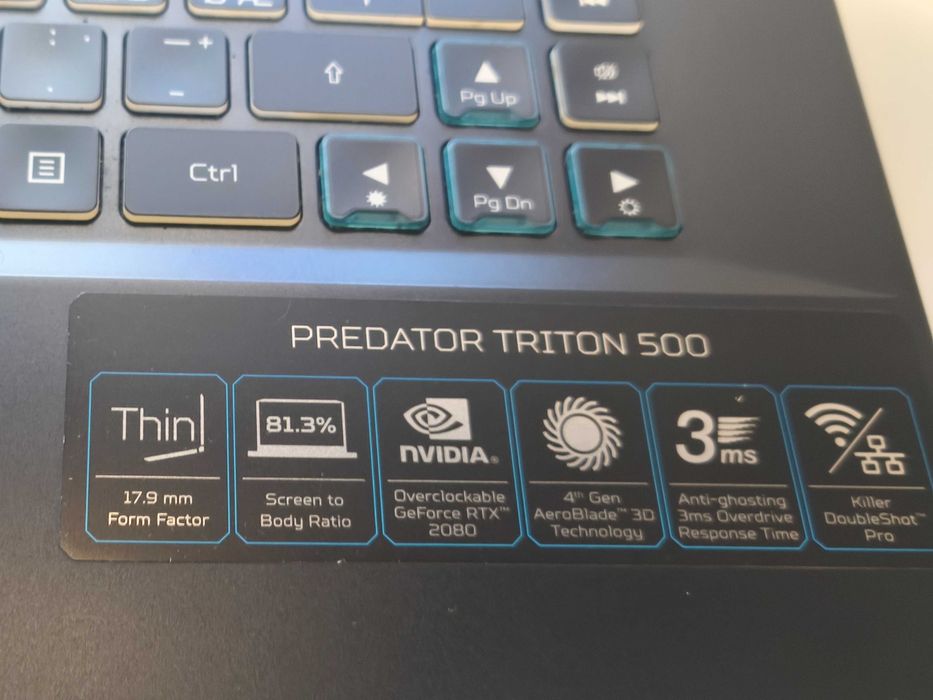Laptop gaming Acer triton 500 i7 9750H RTX 2080 16gb ram ssd 512gb