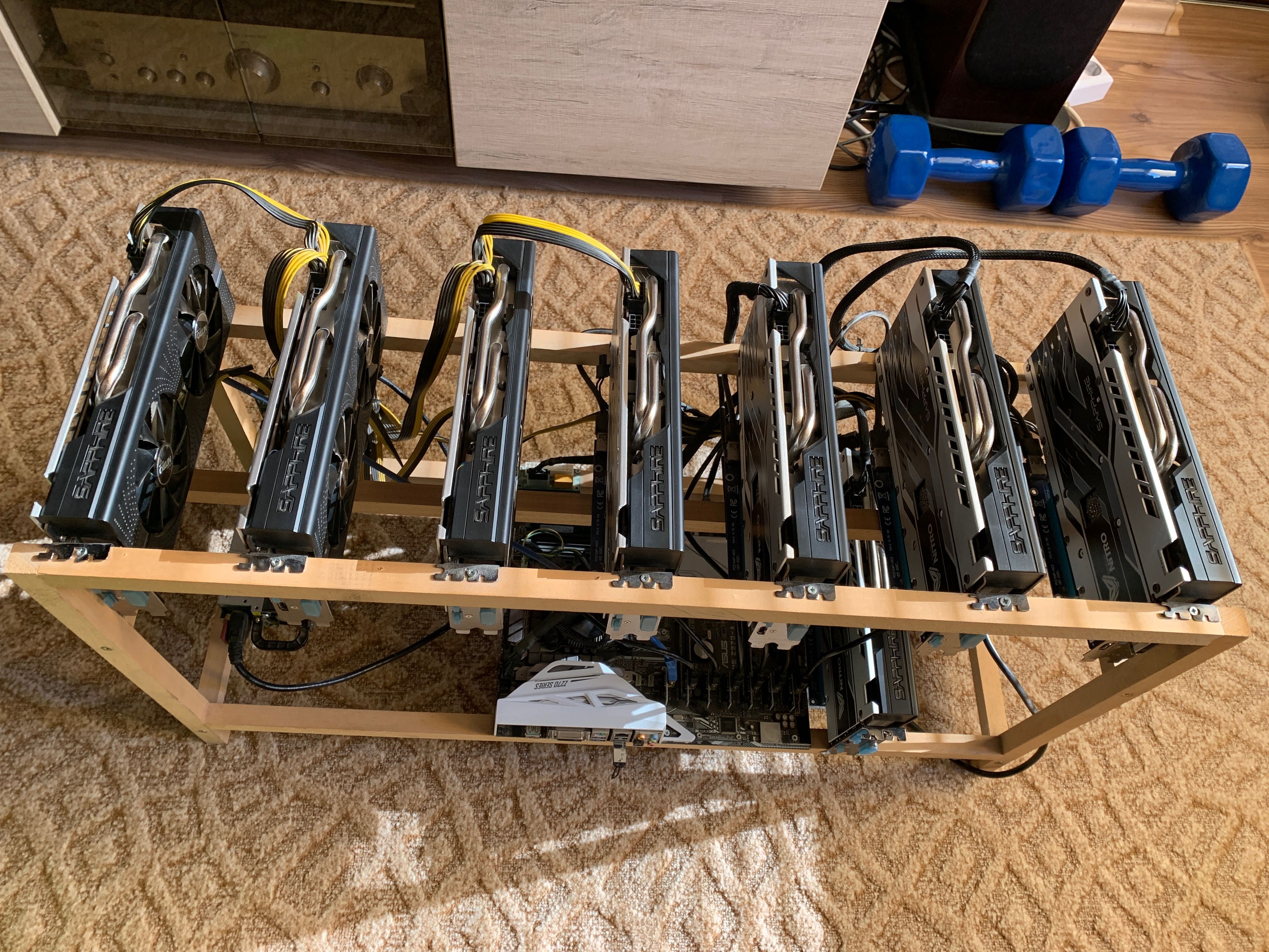 Rig риг Копачка -SAPPHIRE NITRO+ Radeon RX 580 8gb special edition x 8