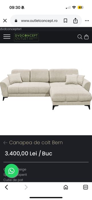 Canapea de colt Bern