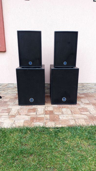 Sistem audio profesional 2 basi+2 boxe+mixer amplificat
