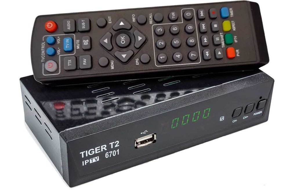 Приемник / декодер за цифрова ефирна кабелна телевизия Tiger T2