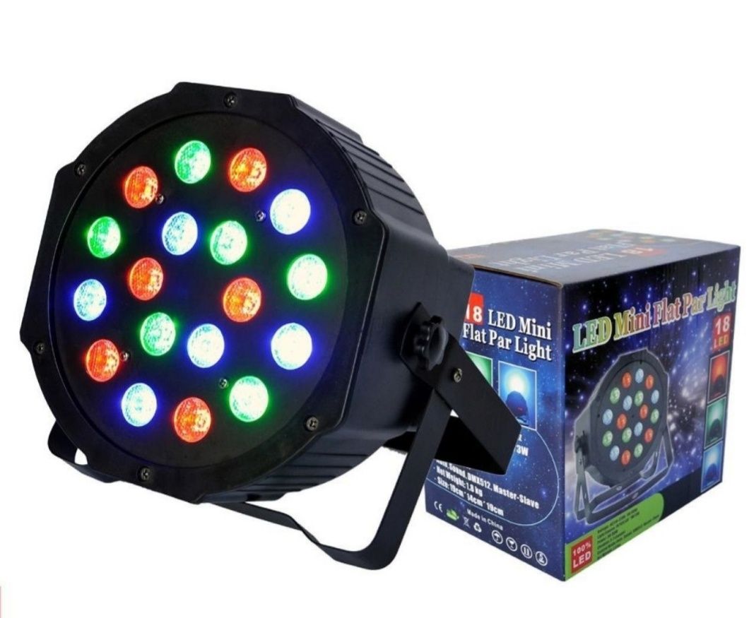 Proiector,aparat PAR LED,18 led RGB x 1W efecte club joc lumini DMX