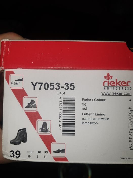 Дамски топли немски боти Rieker 39 номер