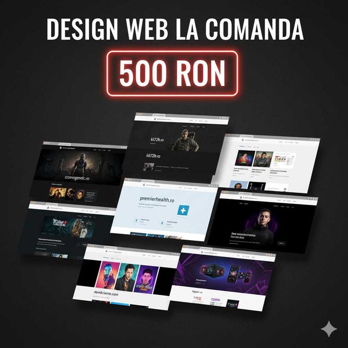 Site Web COMPLET la comandă gata IN 3 ZILE la doar 500RON!