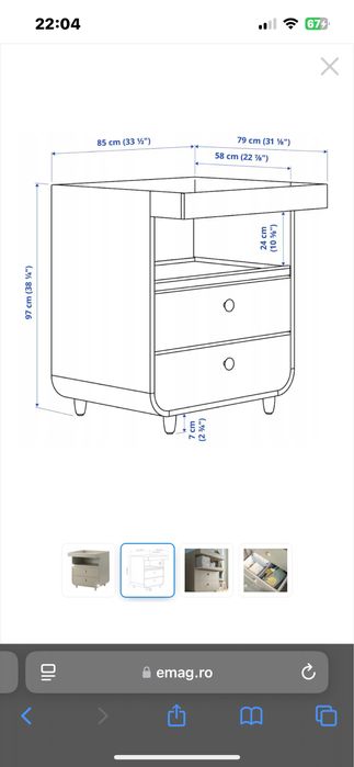 Patut bebe 60x120 si comoda Myllra Ikea