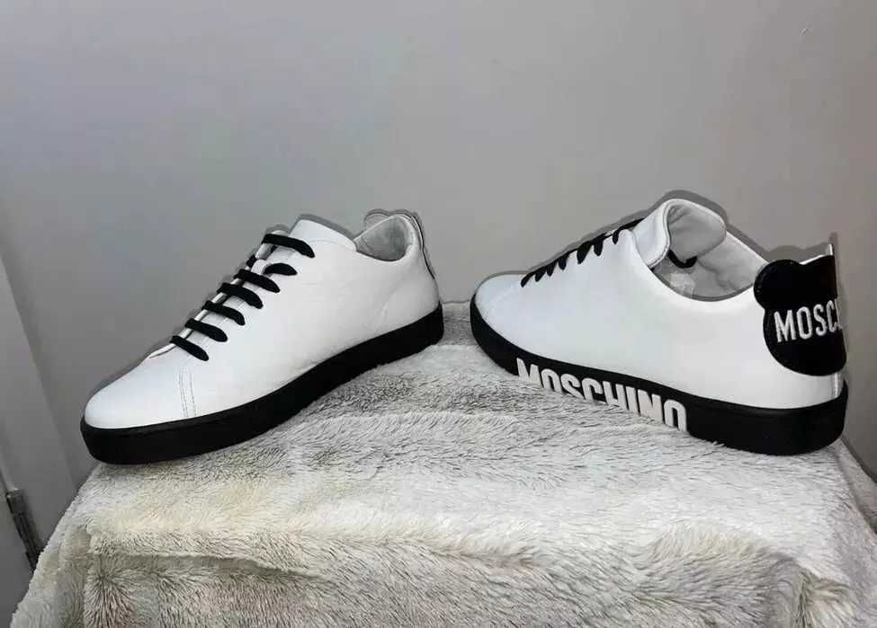 Мъжки бели кецове MOSCHINO кожа UK6 EU40