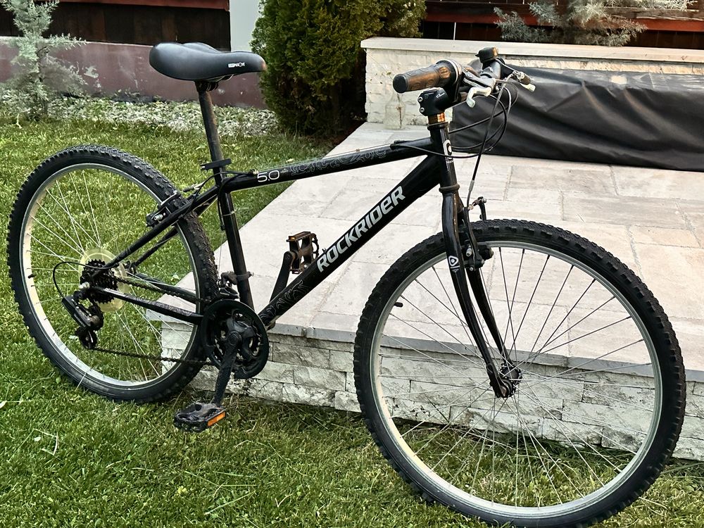 Bicicleta MTB plimbare, Rockrider pentru adulti, Marime M, Negru