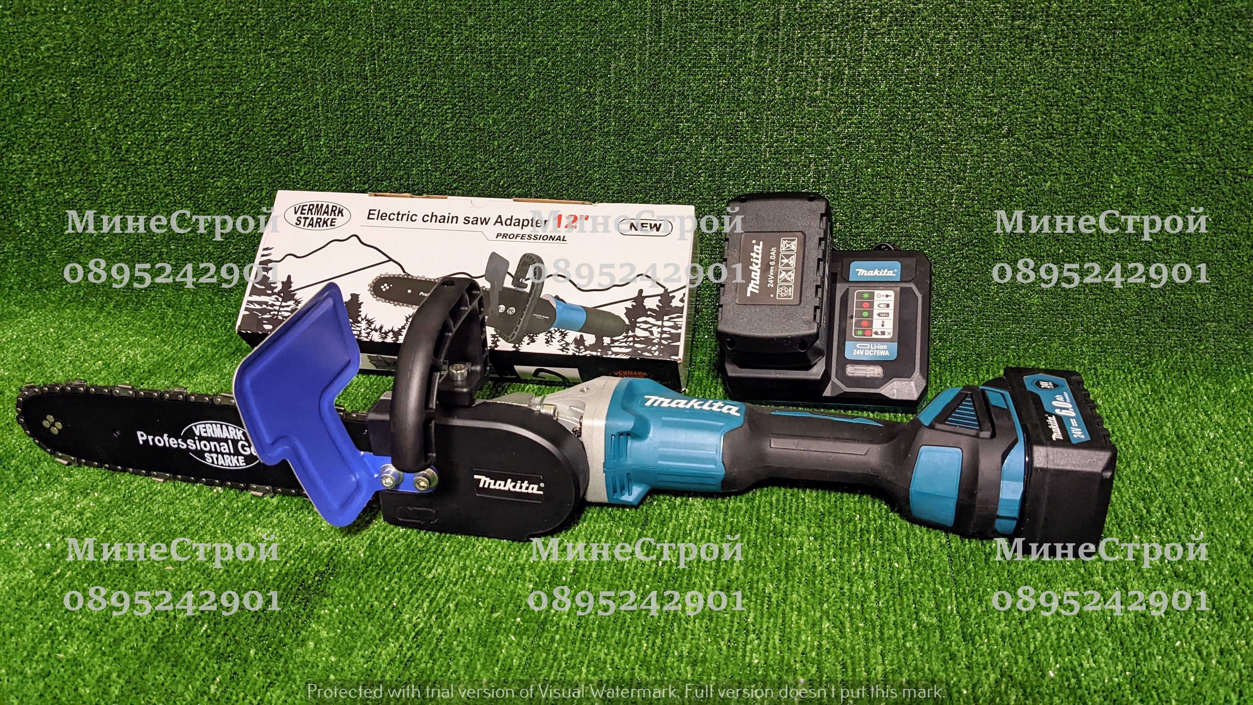 2 в 1 Ъглошлайф MAKITA 24V с 2 батерии 6.0Ah Макита резачка флекс