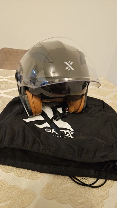 Cască open face SHOX DEFENDER,cu ochelari de soare, marimea M